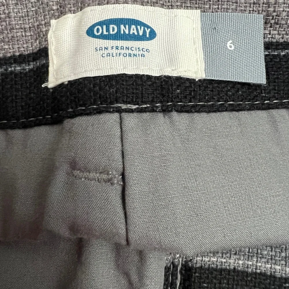 Old Navy Striped Basketweave Mini‎ Skirt Gray Beige Black Multicolor Women's  6